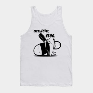 Live Love Clog BLK Tank Top